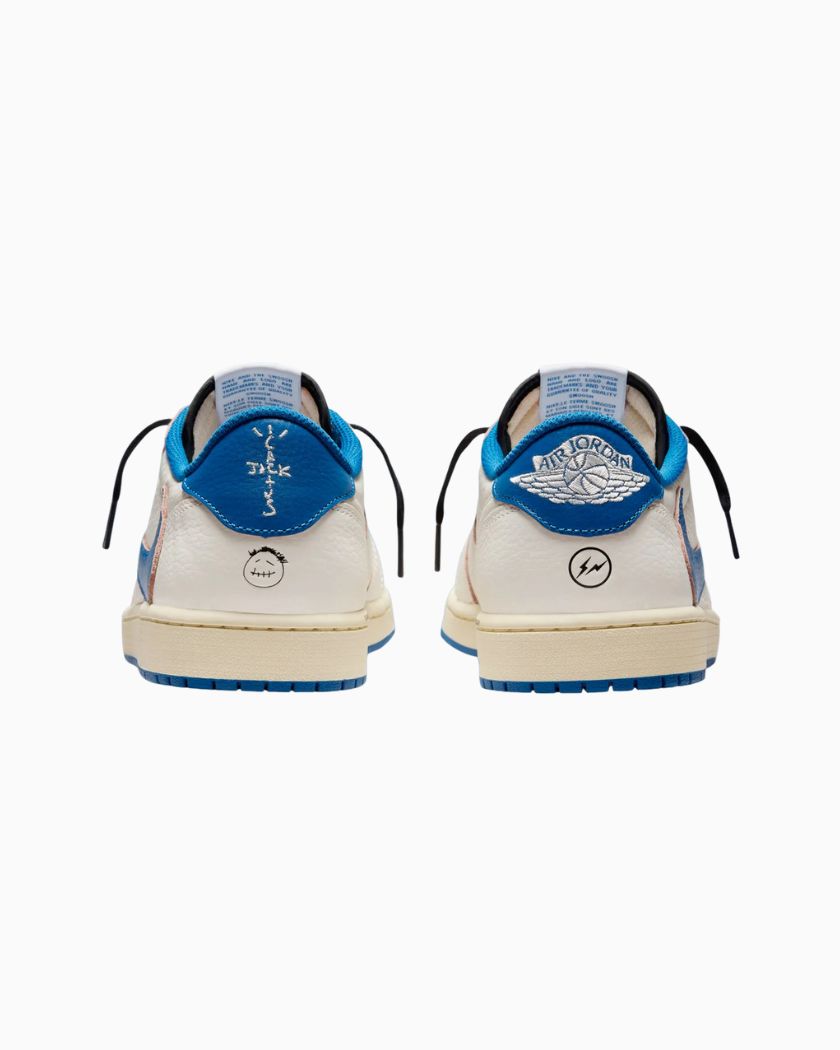 Air Jordan 1 Retro Low OG SP Fragment x Travis Scott Sail Military Blue PK