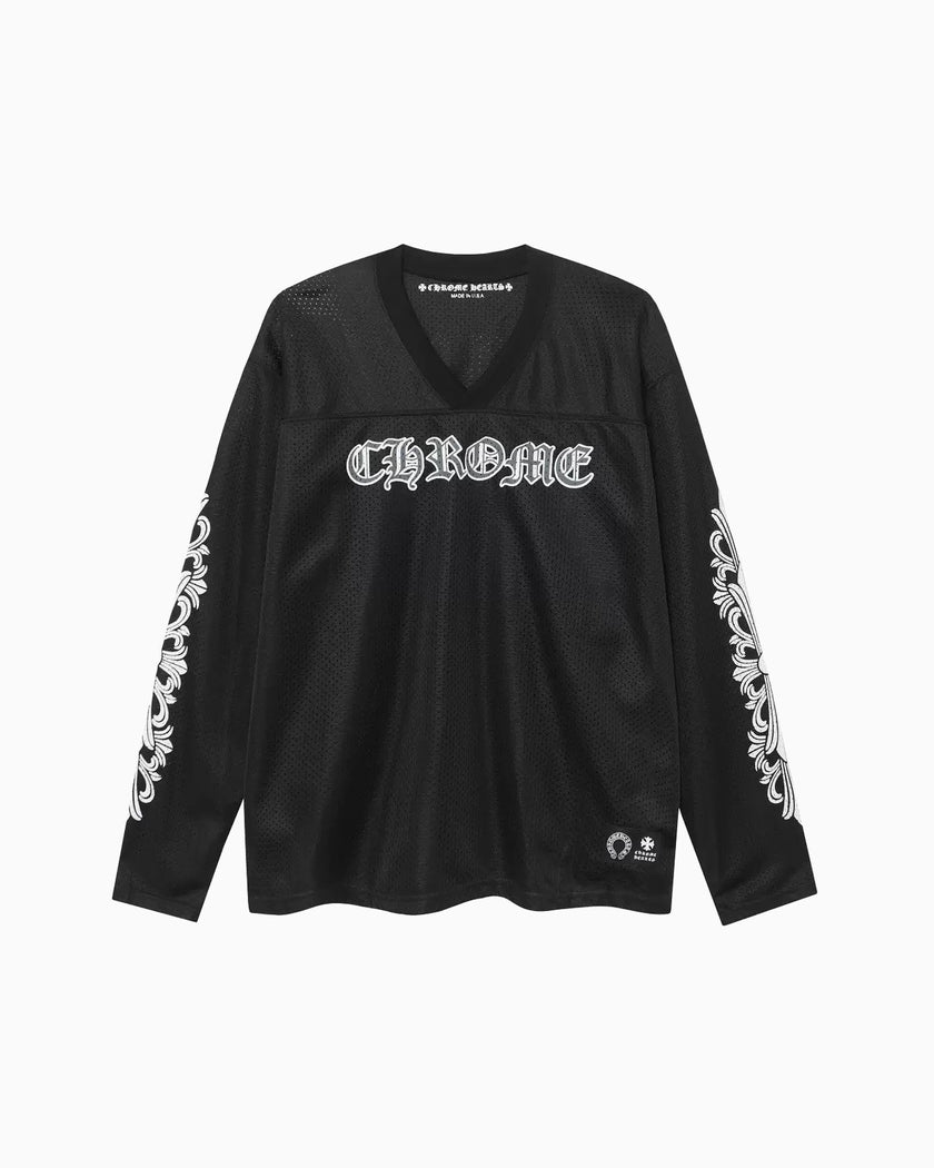 Chrome Hearts Polera Manga Larga Mesh Warm Up Black — vista frontal