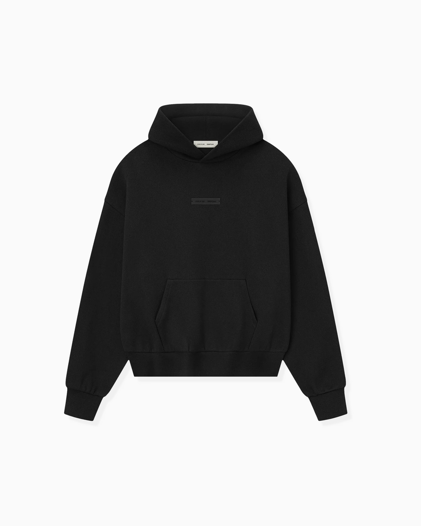 Fear Of God Essentials Classic Fleece Jet Black Hoodie (FW25)