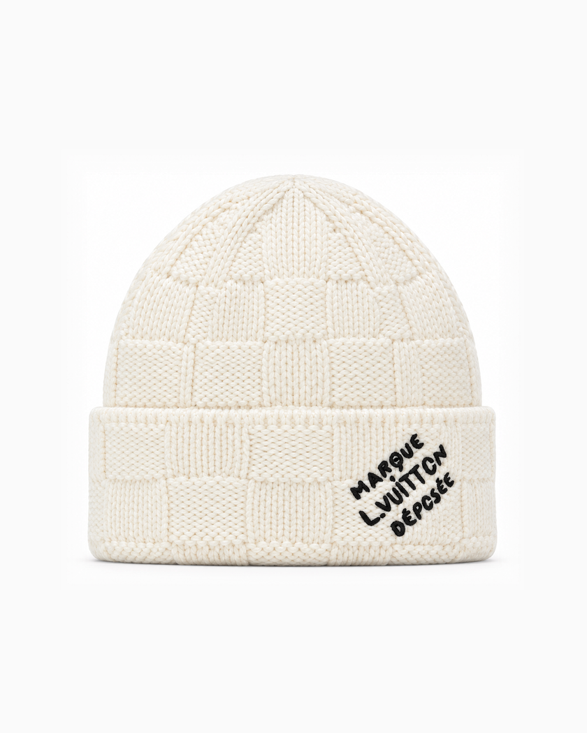 Gorro Louis Vuitton Damier Cream — Entrega inmediata