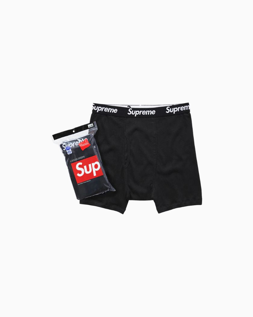 Supreme Hanes Boxer Black ( 4 Pack )