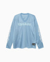 Chrome Hearts Polera Manga Larga Mesh Warm Up Light Blue — vista frontal