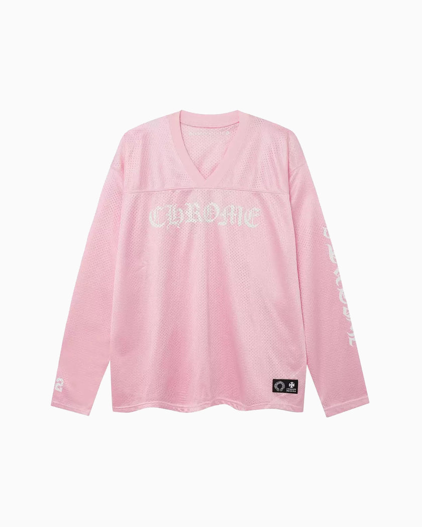 Chrome Hearts Polera Manga Larga Mesh Warm Up Pink — vista frontal