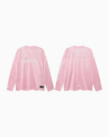 Chrome Hearts Polera Manga Larga Mesh Warm Up Pink — frente y espalda