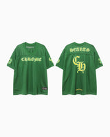 Chrome Hearts Polera Mesh Warm Up Green — frente y espalda