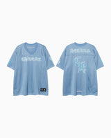 Chrome Hearts Polera Mesh Warm Up Light Blue — frente y espalda